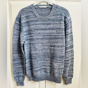 Marine Layer men’s knit sweater size medium navy/ grey stripes soft cozy